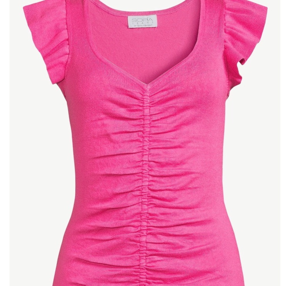 Sophia Vergara Shirred Sweetheart Top